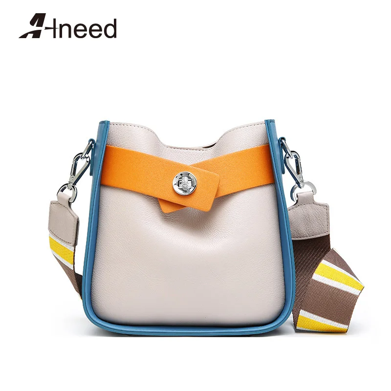 ALNEED сумка-мешок из натуральной кожи для женщин 2018 модная сумка коровья кожа сумки