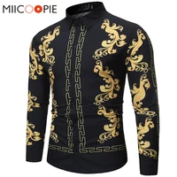 floral shirt men fashion casual luxury royal court long sleeve printed shirts men dress social business chemise homme streetwear