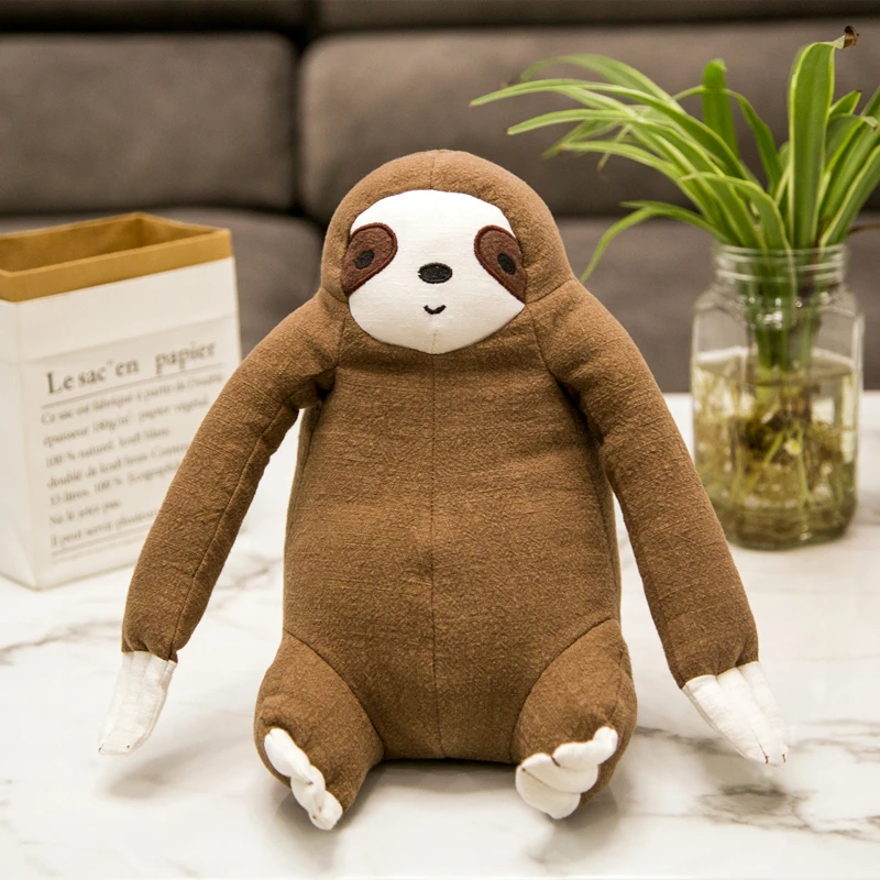 

Nooer Cute Sloth Plush Toy High Quality Linen Fabric Stuffed Sloth Doll Soft Sofa Bed Office Decor Kids Birthday Gift