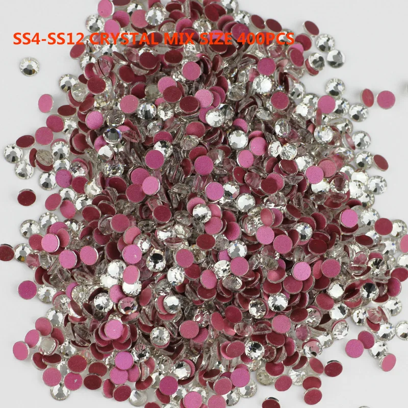 Белый Стразы AB красная нижняя поверхность нетермальный ремонт стразы стекло