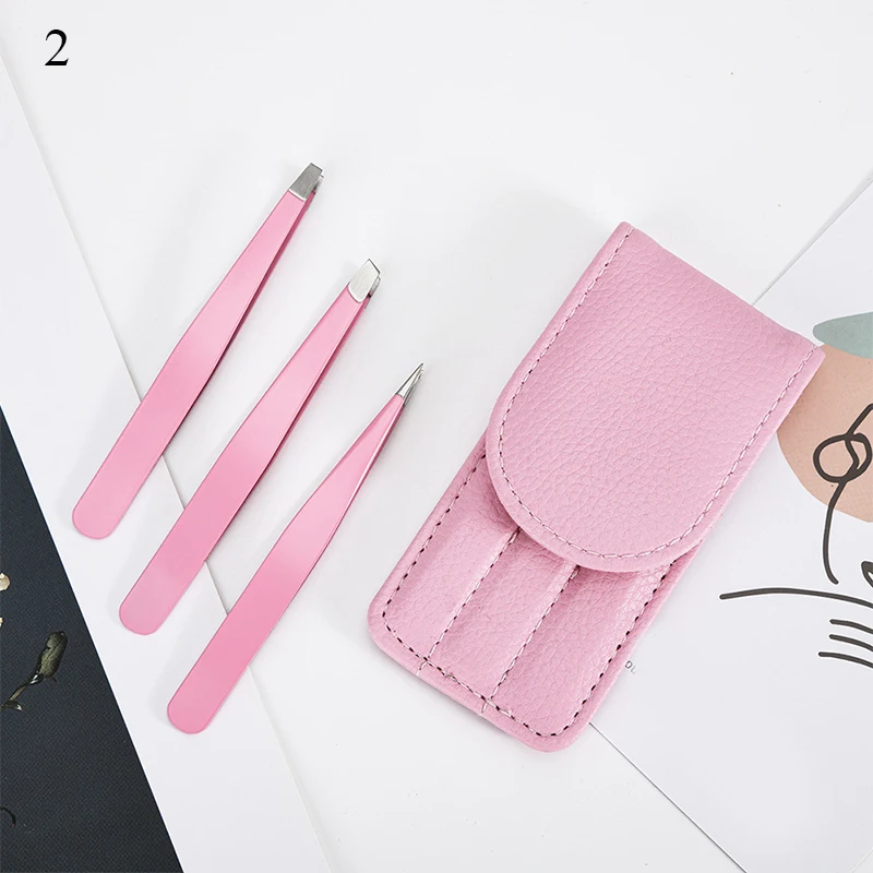

3/4Pcs/Set Eyebrow Tweezers Kit Stainless Steel eyebrow clip set Point Tip/Slant Tip/Flat Tip Hair Removal Tools Eye Brow Clips