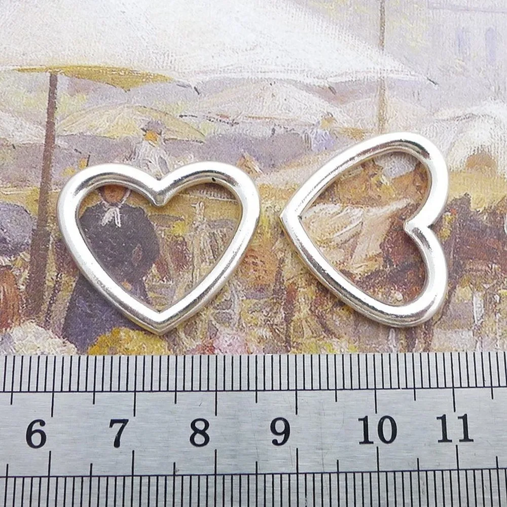 100 шт Сердце Подвески 25 мм x 33 DIY ювелирных изделий Кулон Античный серебряный цвет |