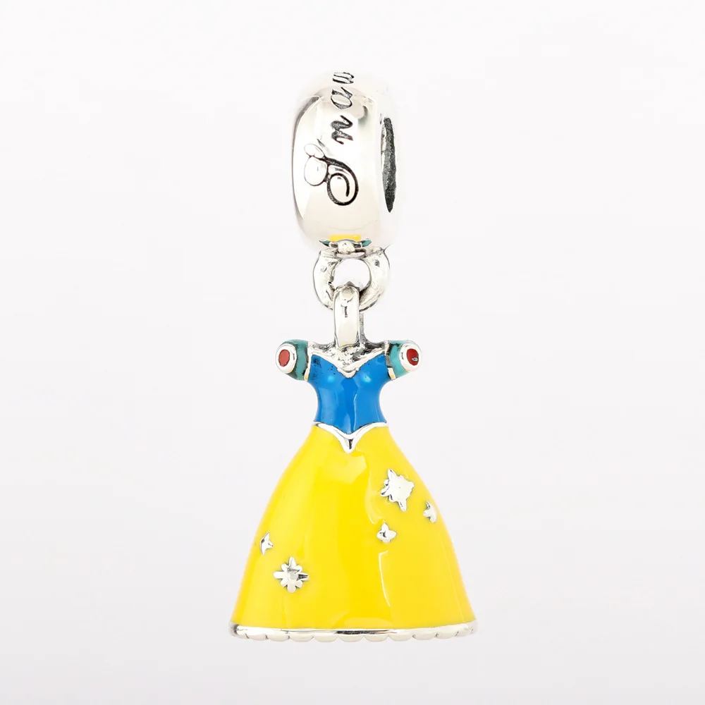 Женское сказочное платье DoDoFly желтое Белоснежки из серебра 925 пробы подвеска на