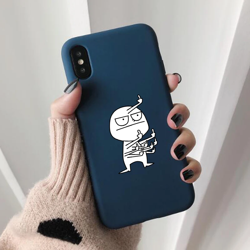 Чехол для телефона BAD BOY для iPhone XS X XS Max XR карамельный чехол Забавный Банан милый чехол s для iPhone 7 8 6 S 6 S Plus 5 5S SE 4 4S 11 Pro - Цвет: -Dark blue-081