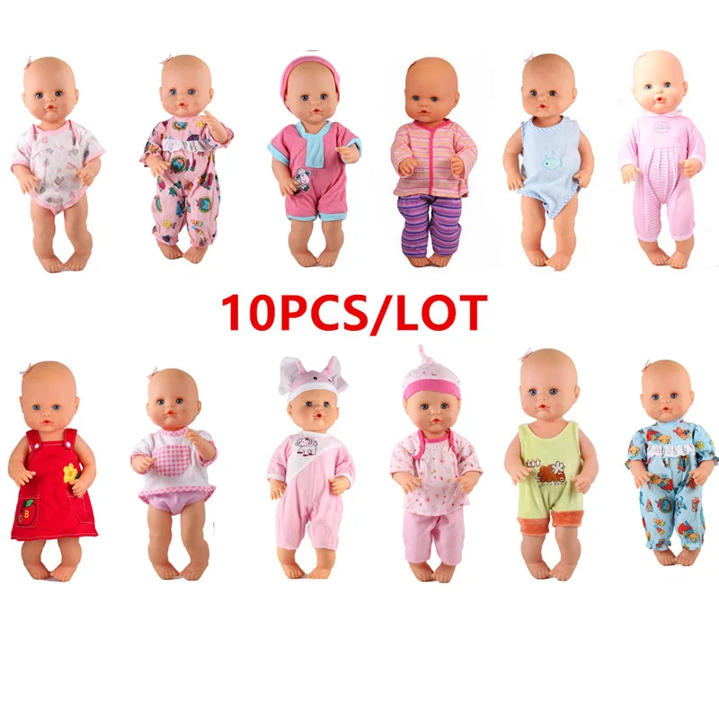 10pcs mixed1 13 дюймов Одежда для кукол подходит 35 см Nenuco кукла Ropa Nenuco y su Hermanita Nenuco аксессуары 10 шт./лот разные наряды/платья - Цвет: 10pcs mixed1