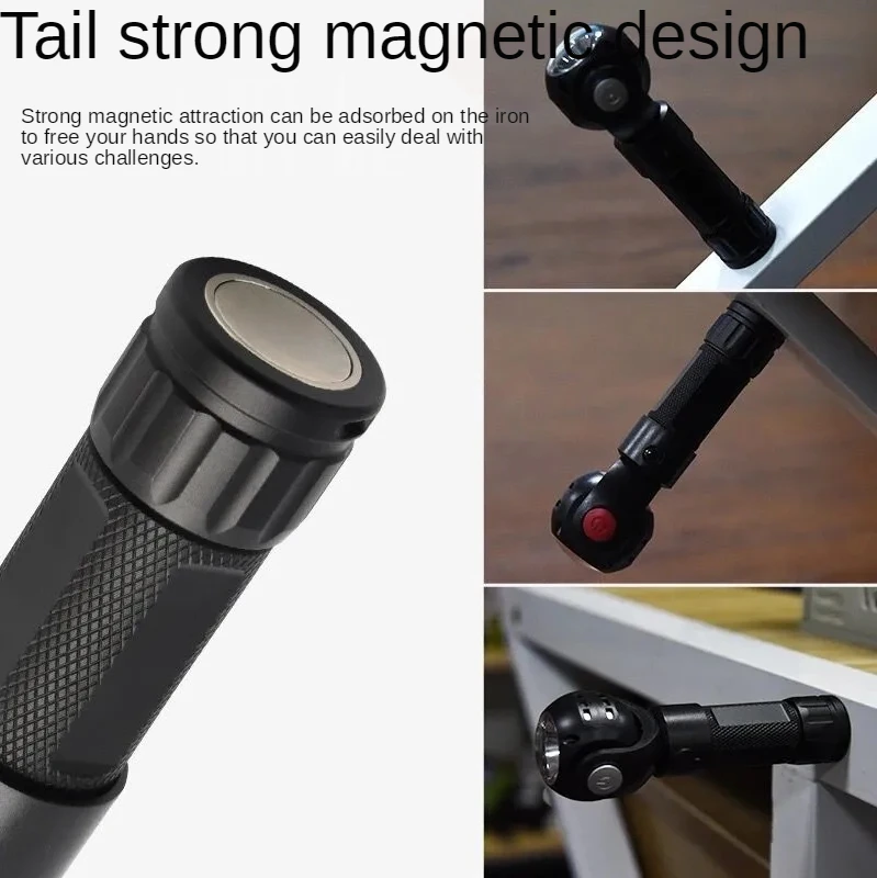 Вращающийся фонарь USB зарядка сильный свет 26650 Ультра-яркий в линии