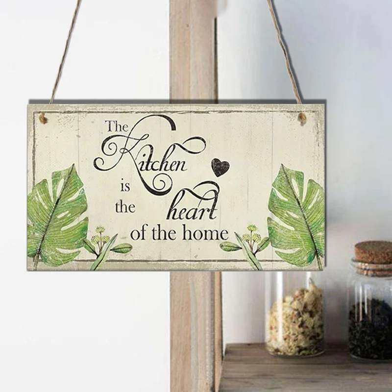 

New Wooden Crafts Hanging Ornament Wood Kitchen Print Signs Home Door Window Wall Tree Decoration Hanging Pendant Decoration