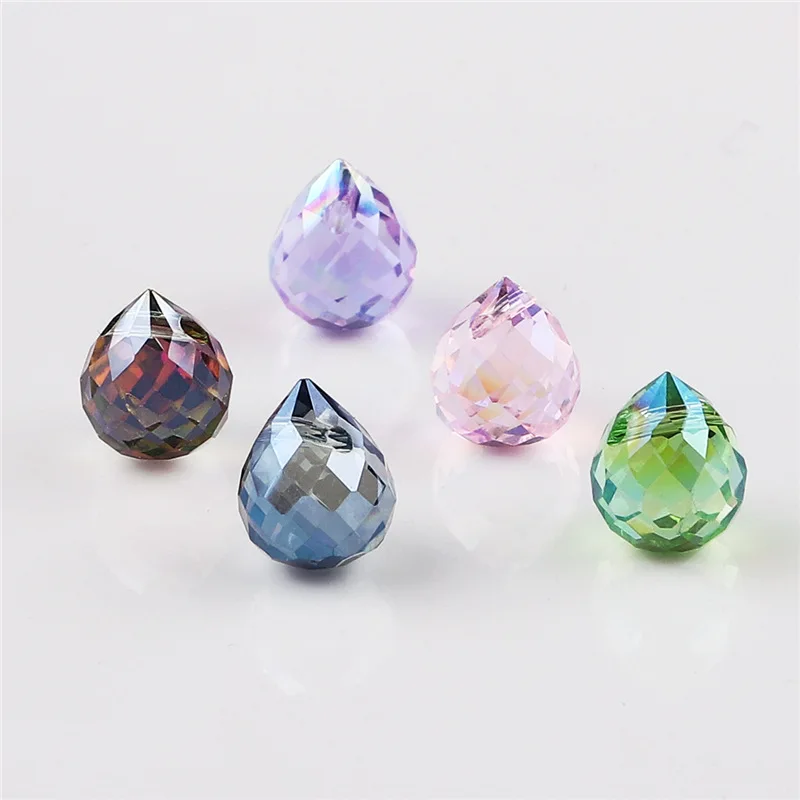 

10Pcs AB Color Czech Lampwork Crystal Glass Water Drop Spacer Beads For Jewelry Making Diy Needlework Bracelet Hairpin Findings