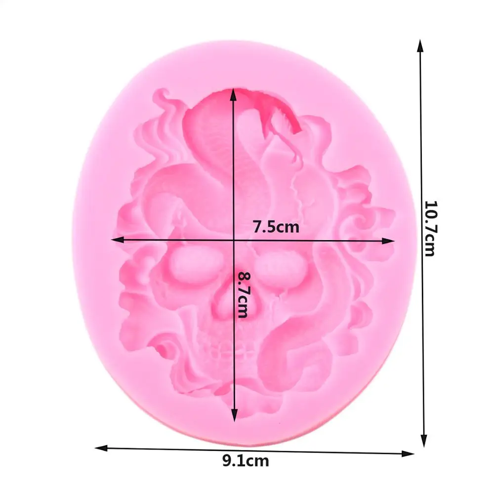 Хэллоуин Череп Змея силиконовые формы для мытья смолы лампы в форме свечи