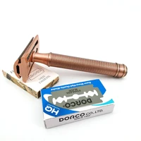 1pcs shaving double edged safety razor metal handle blades shaver tools for men razor bronze15 pcs blades