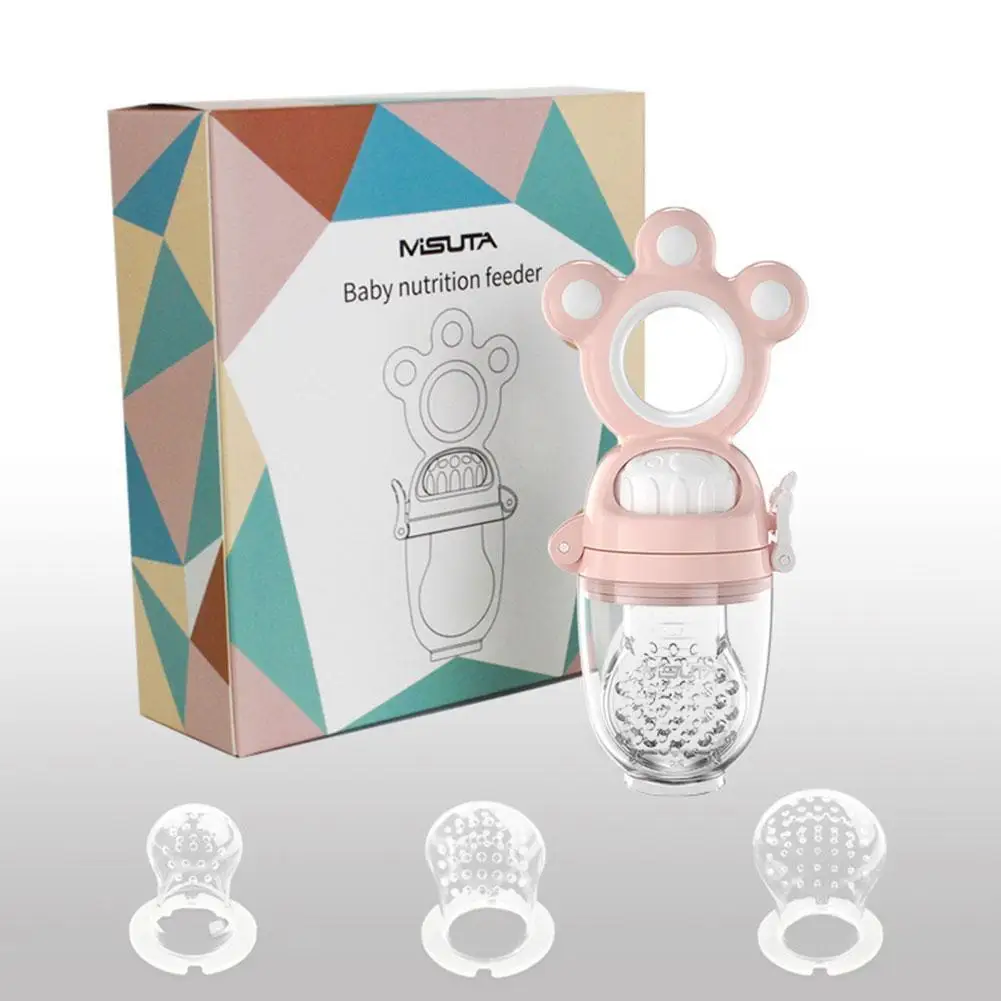 

Baby Teether Nipple Fruit Food Vegetable Bite Bag Pacifier Safe Eat Silicone Feeder Supplement Bottles Teat