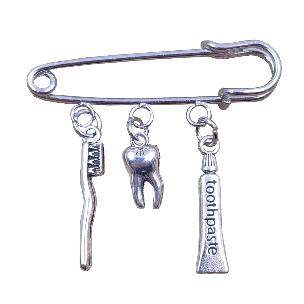 Лидер продаж Античная Ретро Серебрянное зуб зубные щётки брошь зубная паста для