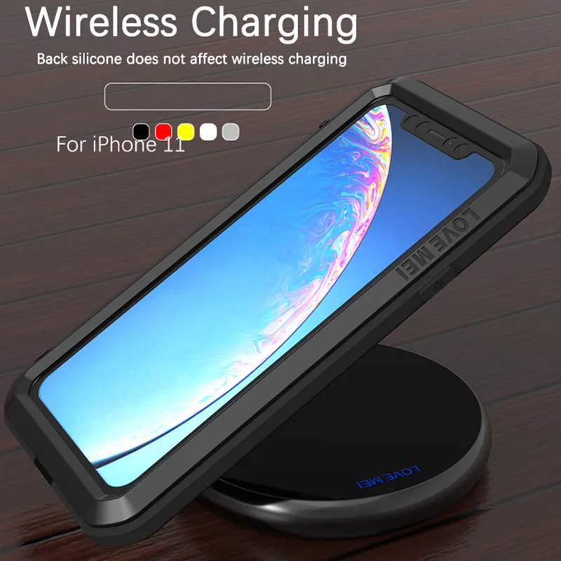 LOVE MEI Aluminum Dustproof Shockproof Phone Case For iPhone 11 Pro Max 2019 Heavy Duty 360 Full Protection Doom Armor Cover | Мобильные