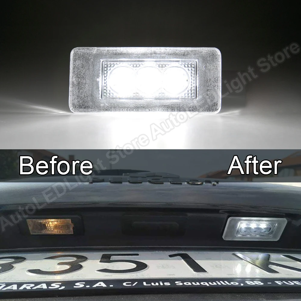 

2PCS Canbus Error Free LED License Number Plate Light Lamp For Peugeot 207 308 2008 208 For Citroen C5 OEM#:9661480980