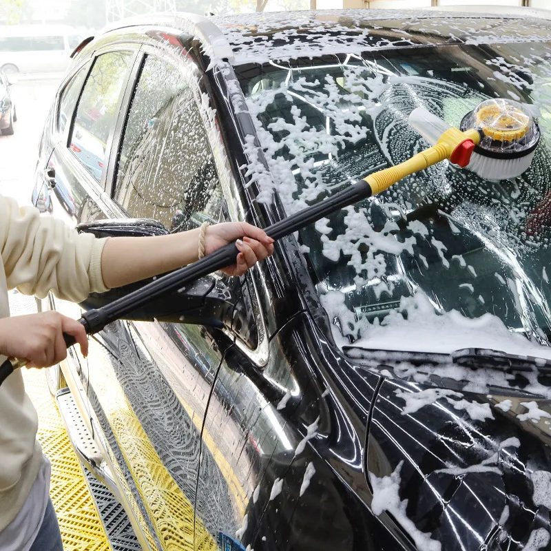 

Manual Spin Car Cleaning Brush Adjustable Handle Chenille Microfiber Broom Cleaning Tool Window Wash Mops Car Dust Remover Brush