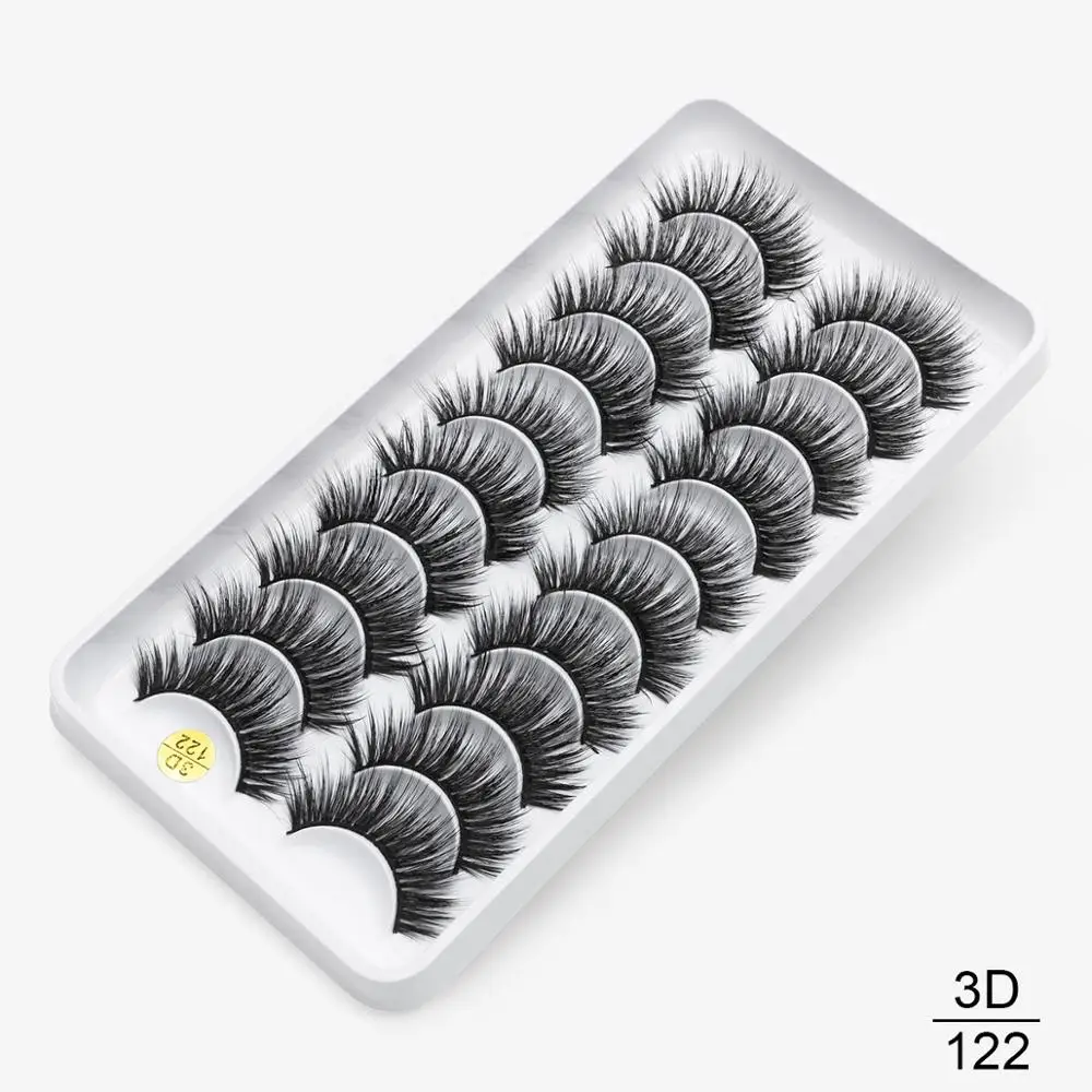 8/10 пар, натуральные длинные 3D ресницы из искусственной норки, толстые, ручная работа, полная полоса, ресницы, объемные, мягкие, норковые ресницы, накладные ресницы - Цвет: 3D-122