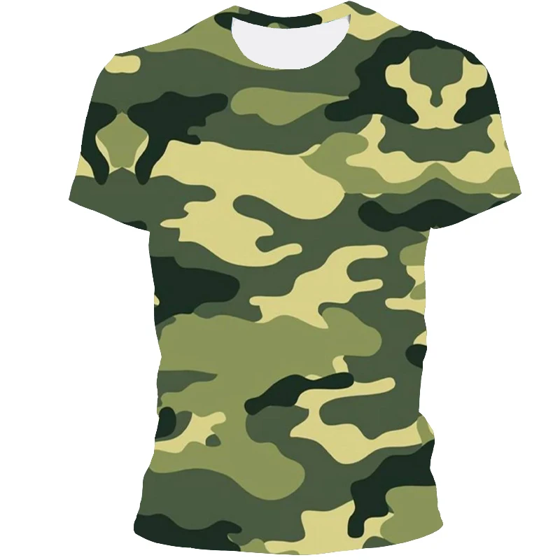 

2021 new 3D T-shirt men's summer casual camouflage camouflage style top 3D quick-drying printing T-shirt