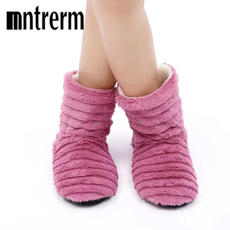 Женские зимние тапочки Mntrerm с бантом плюшевые теплые домашние рождественские