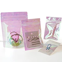 multi size plastic bag aluminum foil hologram food pouch small water proof zipper reclosable pouches zipper storage bags