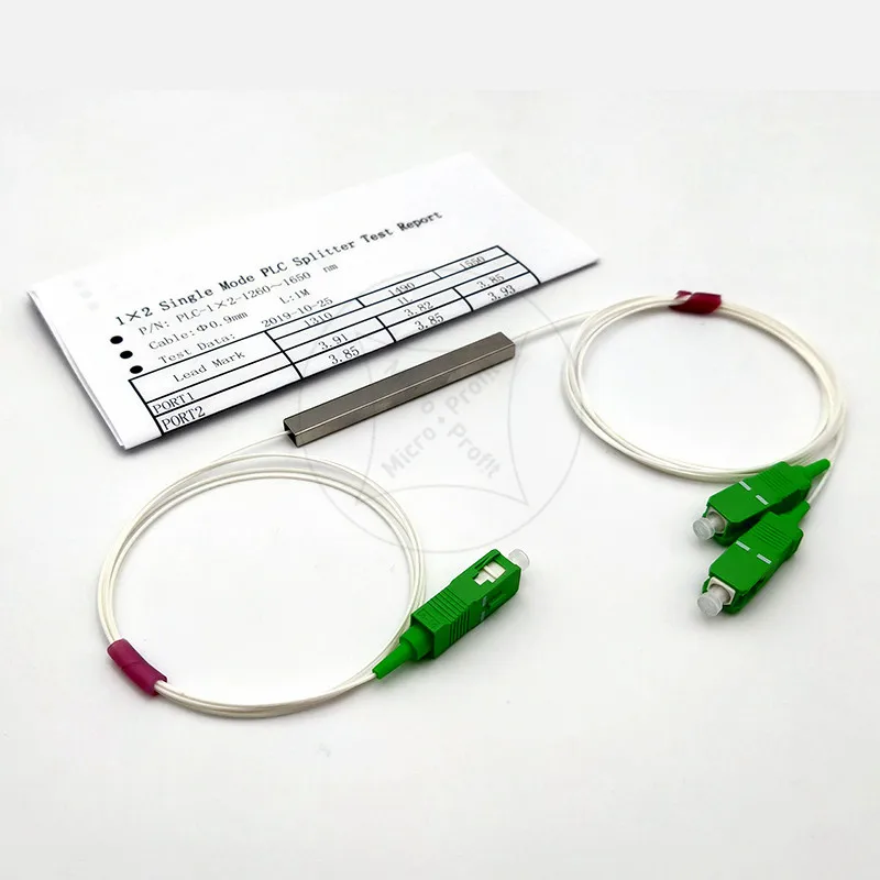 SC/APC SC/UPC 1X2 волоконно-оптический ПЛК сплиттер SC мини стальная трубка Тип 1x2 0 9 мм
