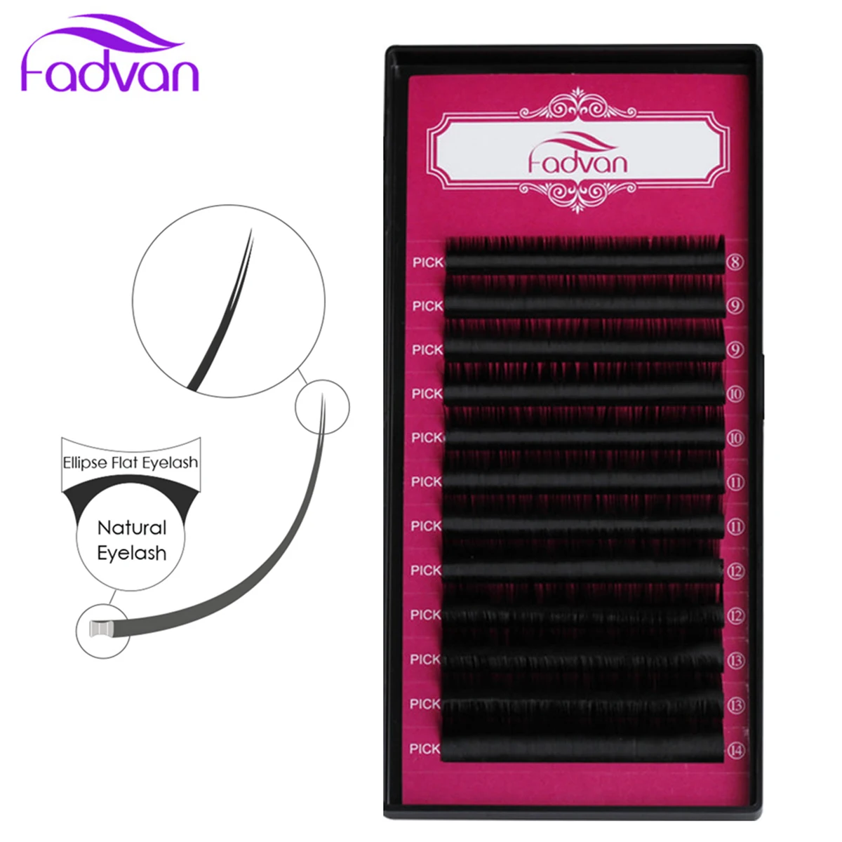 Плоские ресницы для наращивания EllipseEye Индивидуальные объема естественные