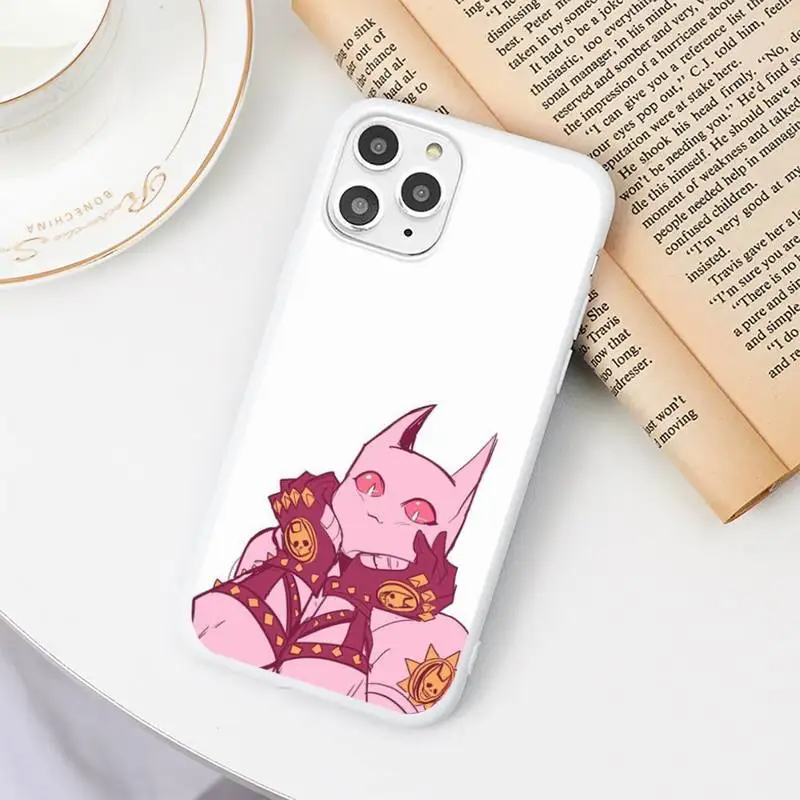 

JoJo Bizarre Adventure Phone Case Candy Color White for iPhone 11 pro XS MAX 8 7 6 6S Plus X 5S SE 2020 XR