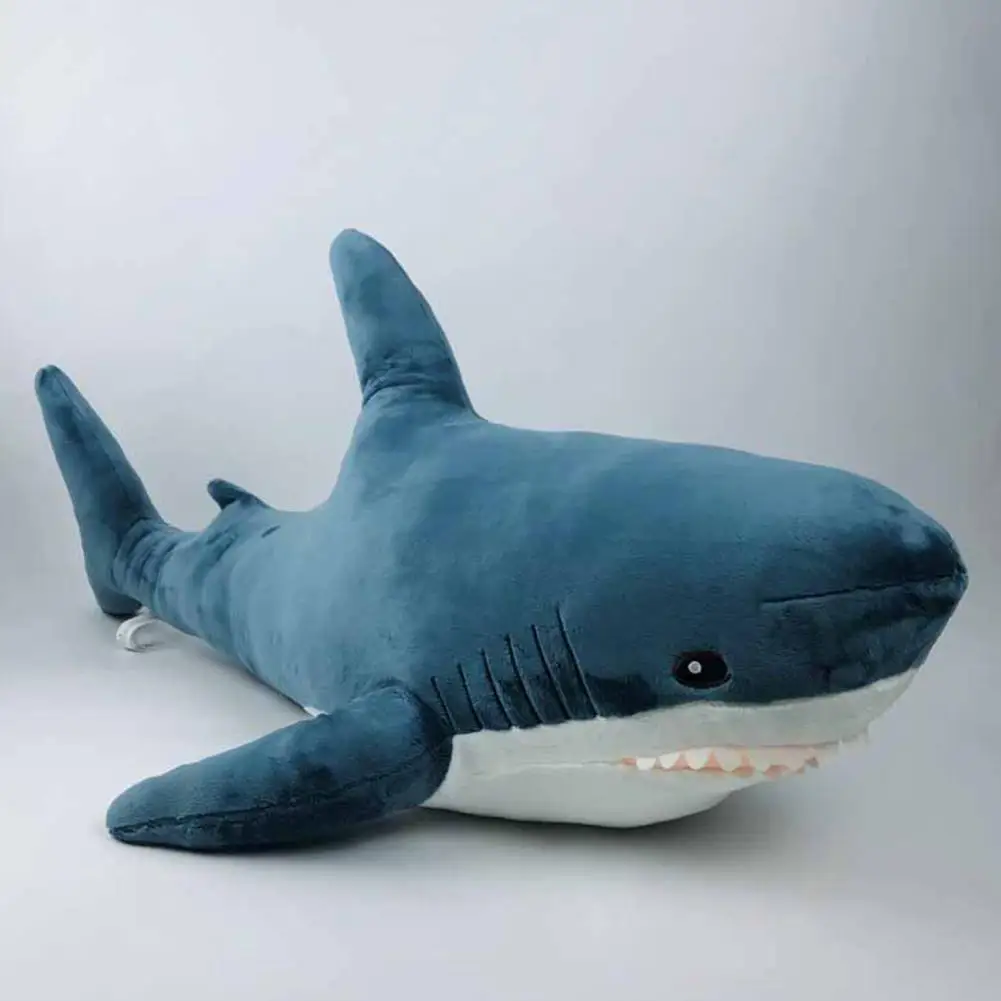 

Игрушка плюшевая гигантская Акула 80 см, мягкая набивная подушка в виде животного для чтения, подарок на день рождения, кукла, подарок для дет...