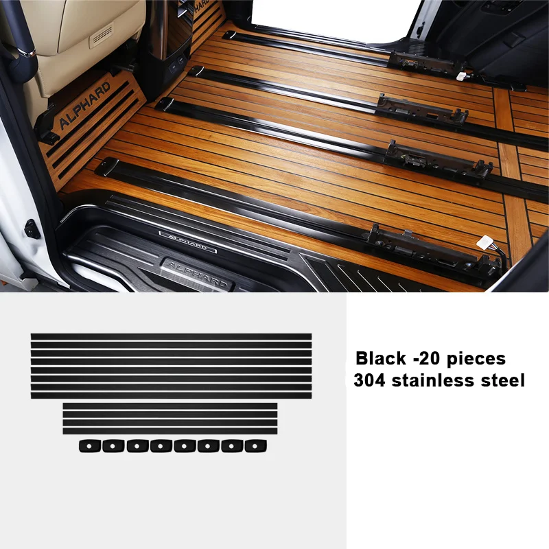 

LEYI black Car modification 304 stainless steel High quality Auto parts wholesale Car rail protection strip for ALPHARD