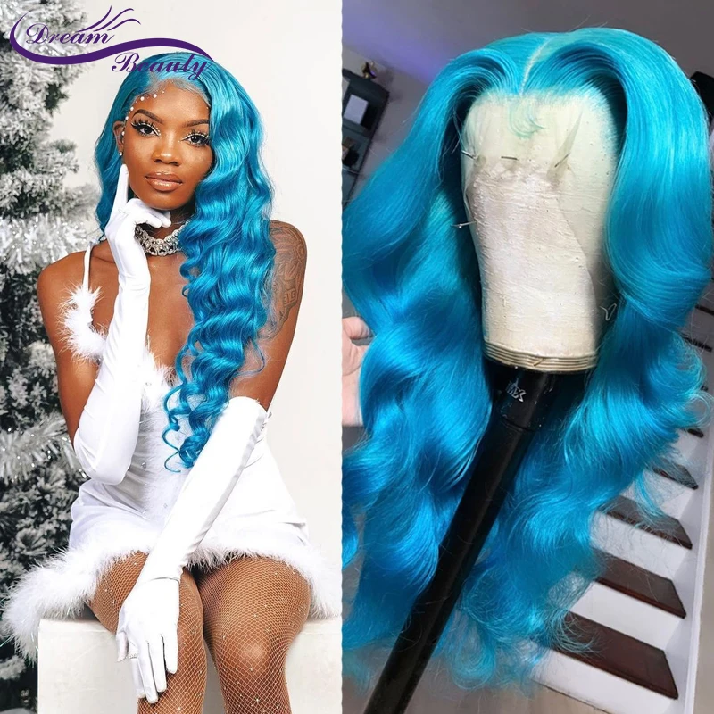 Синий Цветной #613 Синтетические волосы на кружеве парики из натуральных волос с