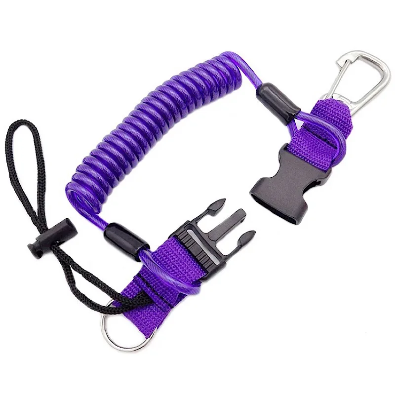 

Scuba Diving 316 Anti-lost Spiral Spring Coil Lanyard Safety Emergency Tool With One Quick-Release Buckle Dive Equipment
