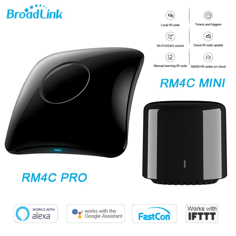 

Broadlink RM4C Mini RM4 Pro WiFi IR RF Universal Intelligent Remote Controller Work With Alexa Google Home Smart Home Automation
