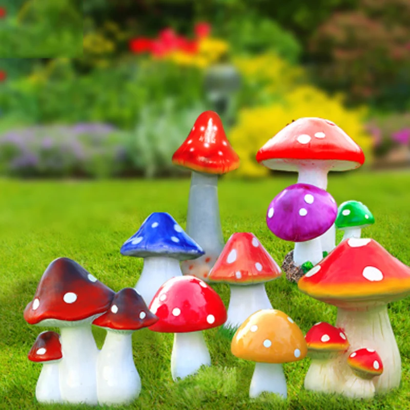 Различные милые миниатюрные фигурки грибов сказочный сад в горшке растительный