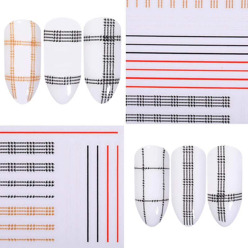 1 шт. полосатая Форма 3D наклейки для дизайна ногтей переводные DIY Дизайн