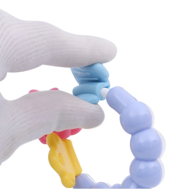 1PCS Baby Toys Silicone Rattles Newborn Baby Rattles Teether Toy Teeth Biting Babies Toddler Bed Bell Silicone Handbell Jingle