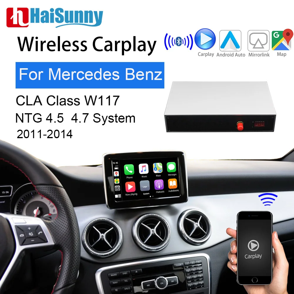 Wi Fi Беспроводной OEM Carplay для Mercedes CLA 180 W117 2011 14 Автомобильный видео экран