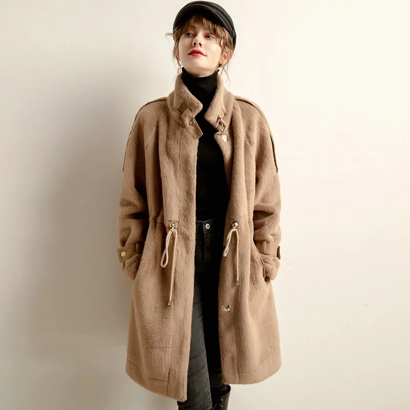 Женская зимняя меховая куртка модная плюшевая теплая Дамская норковая толстая