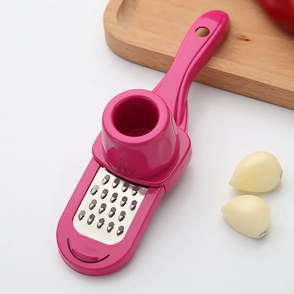 

Household Garlic Peeler Functional Ginger Garlic Press Grinding Grater Planer Slicer Cutter Kitchen Garlic Ginger Mill Red