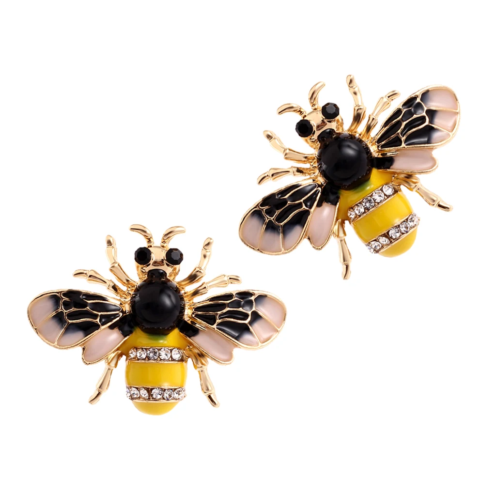 Комплект из 2 предметов изысканные броши в виде пчелы Хрустальная булавка со