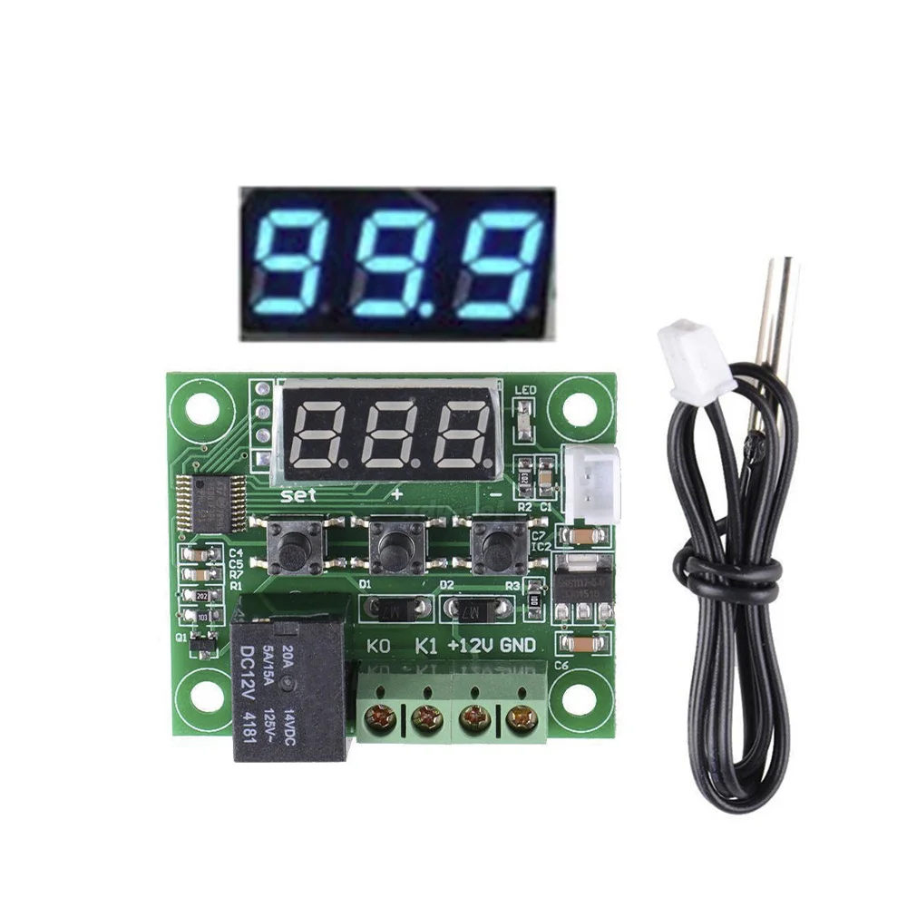 

W1209 LED Digital Thermostat Temperature Controller Regulator DC 12 White LED Incubator Home Indoor Thermoregulator