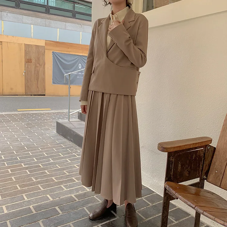 Элегантный новый осенний Тонкий Блейзер для женщин с v-образным вырезом на