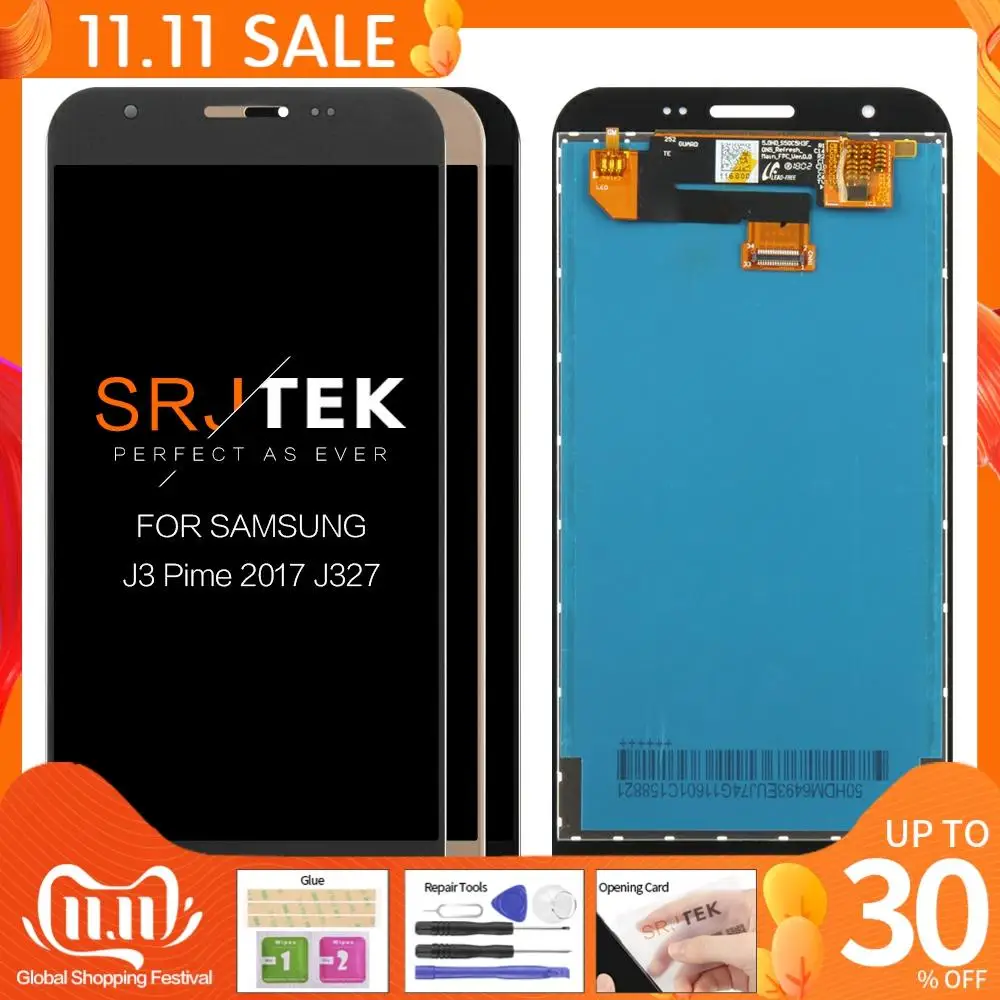 ЖК дисплей 5 дюймов для SAMSUNG GALAXY J327 J3 Prime 2017 Emerge 2nd j327W J327V J327T J327P сменный сенсорный