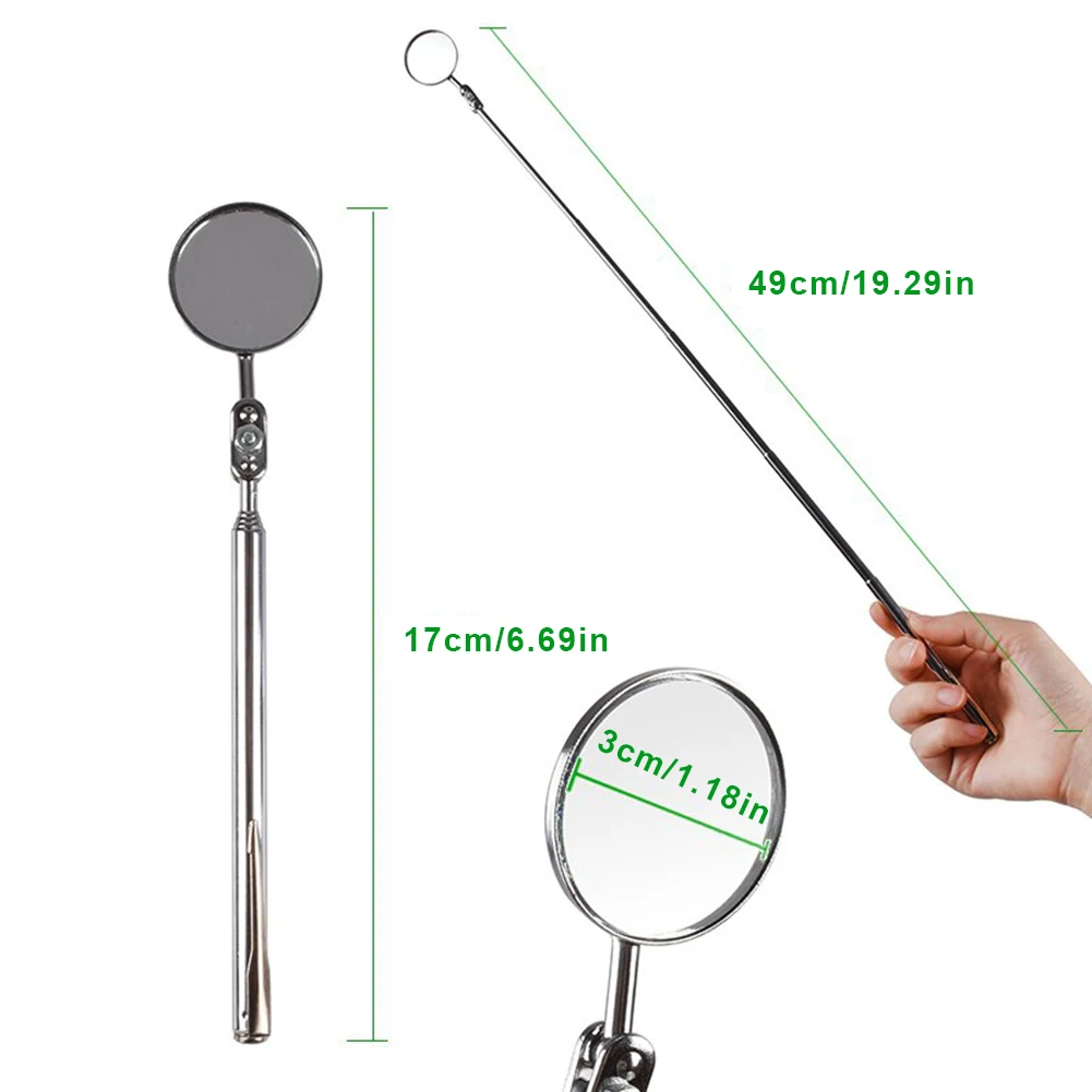 

1Pc 50mm Car Telescopic Detection Lens Inspection Round Mirror 360 Repair Tool