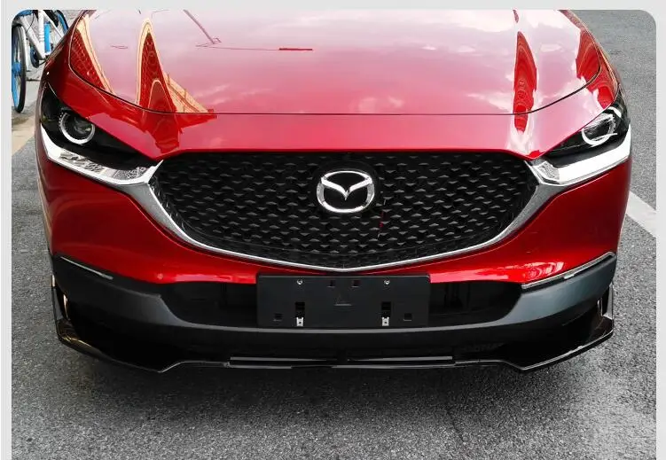 

ABS PAINT CARBON FIBER FRONT BUMPER SPOILER LIP SPLITTERS WIND KNFE COVER For MAZDA CX30 CX-30 2020 2021 2022