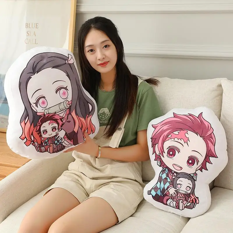 

Demon Slayer Pillow Stuffed Plush Toy Devil's Blade Japanesea Anime Plushies Cushion Kimetsu No Yaiba Tanjirou Nezuko Kids Gift