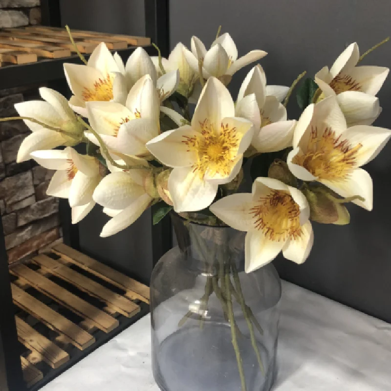 

Notes Kapok Imitation White Orchid Decorative Flower Banana Flower Table Top Artificial Flower Pu Magnolia