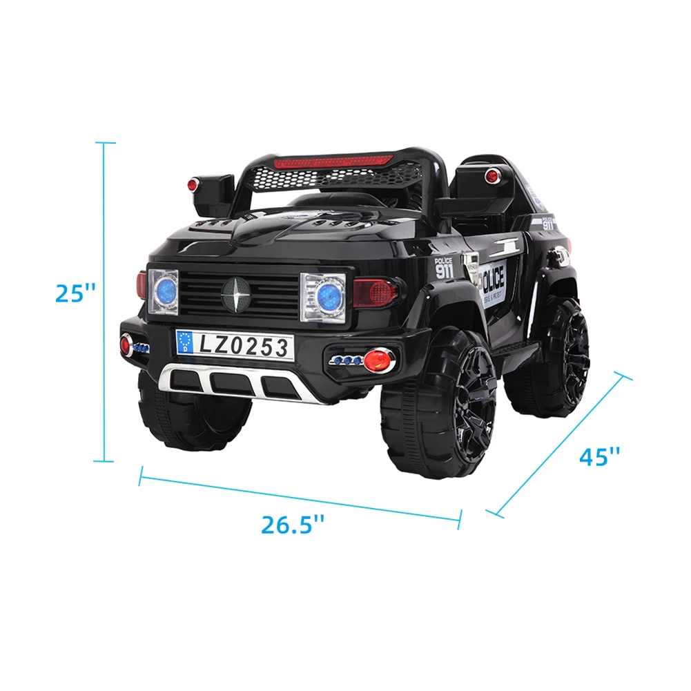 

LEADZM LZ-9922 Off-Road Police Car Double Drive 35W*2 Battery 12V7AH*1 With 2.4G Remote Control Black Kids Boys Birthday Gifts