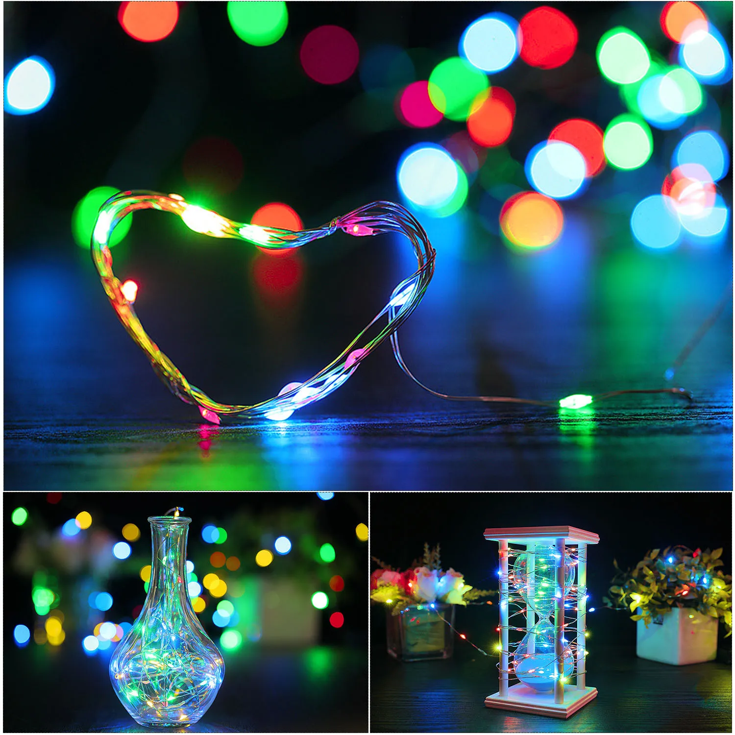 

2m20 Light BottleStopper Warm White Copper Wire Light String, 6 in a box, New Year Decorations,Household Items, HolidayDress up,