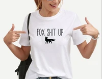 kawaii fox fun graphic cotton womens t shirt fashion streetwear o neck casual shirt short sleeve top tee drop transport