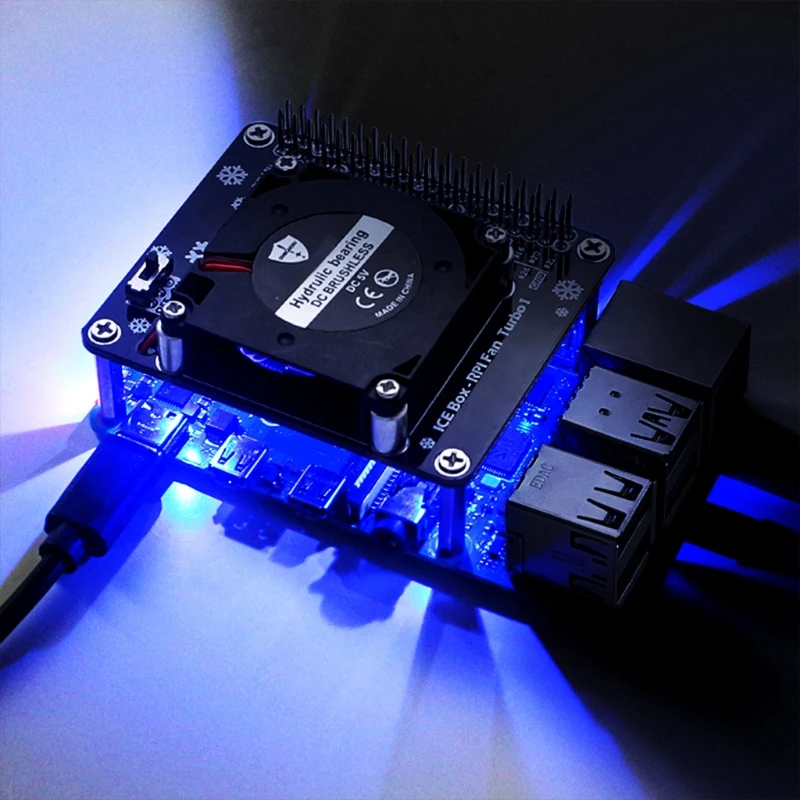 

For Raspberry Pi 4B LED Cooling Fan Module GPIO Expansion Board Compatible for Raspberry Pi 4 Model B/3B+/3B /3A+ H3CA