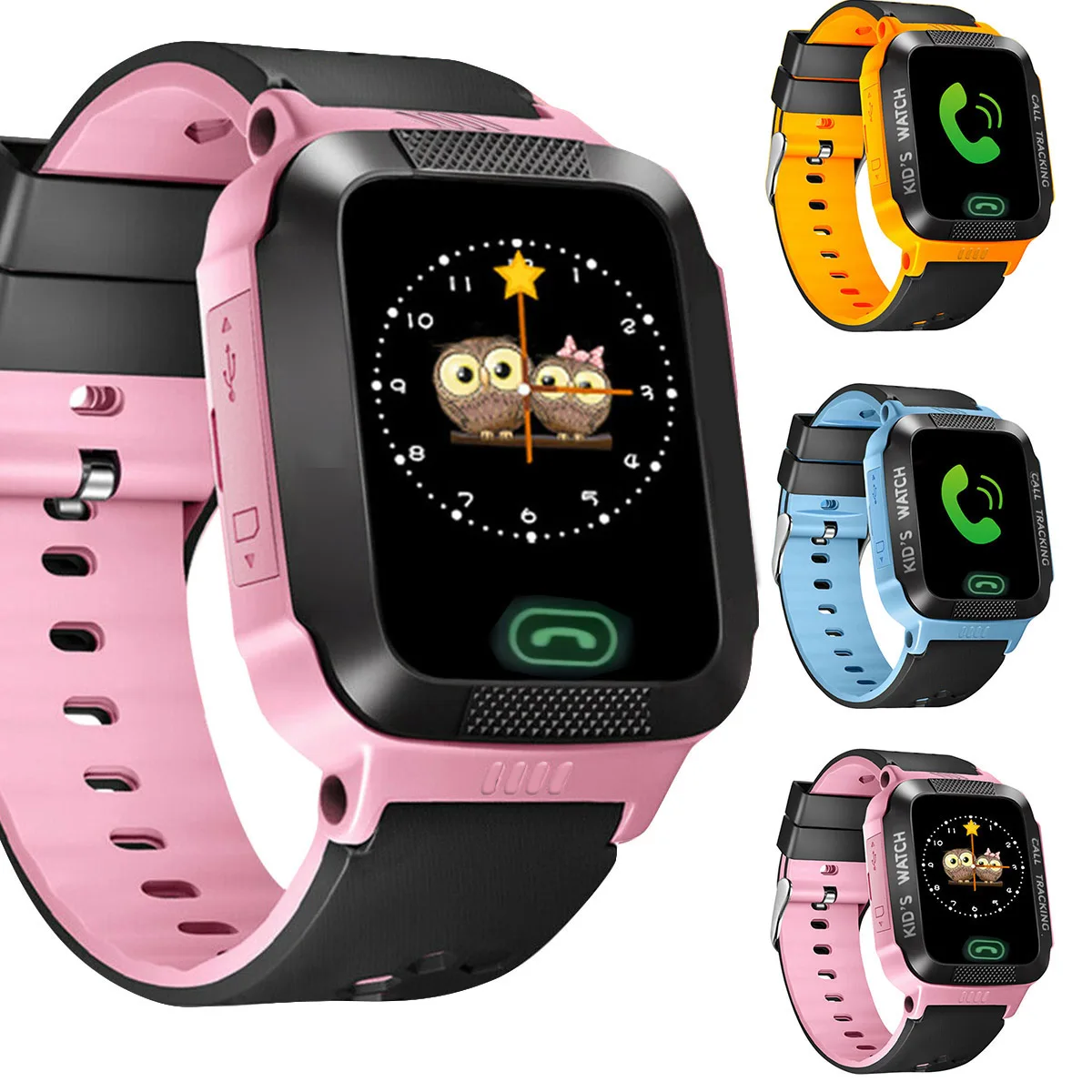 

Третье поколение GPS детская электронный смартфон часы Мягкая силиконовая лента сенсорный Цвет Экран дистанционного Камера SOS